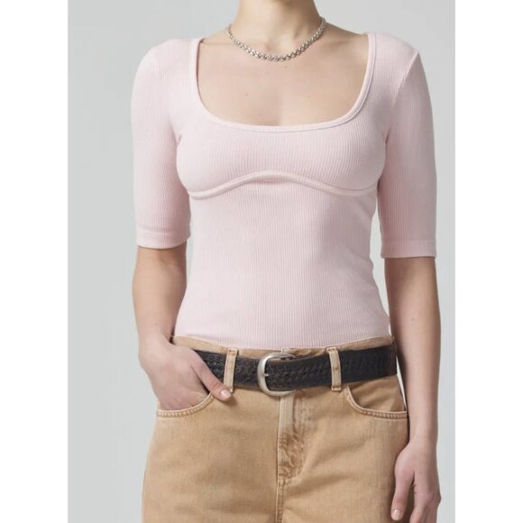 Citizens of Humanity Presley Seamed Tee in Roselle ( XS ) - Picture 1 of 6